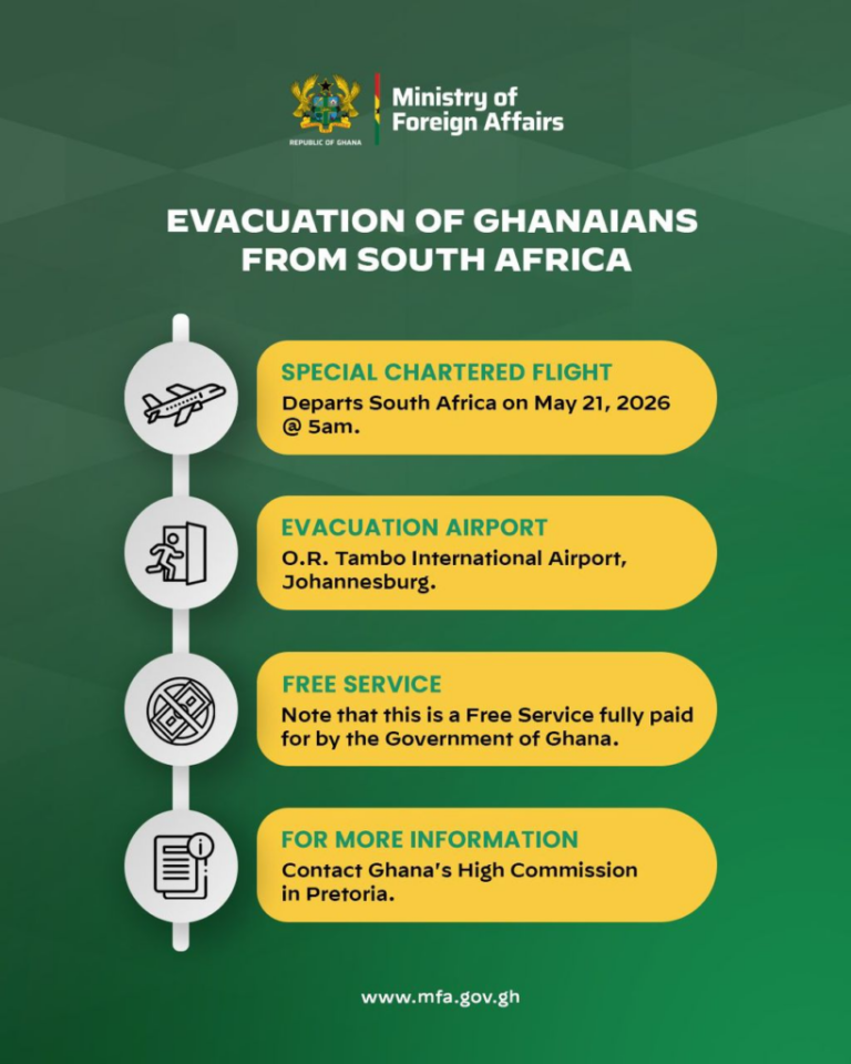 Ghana to evacuate 300 citizens from South Africa over xenophobic attacks