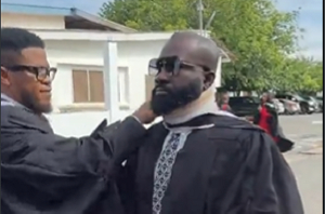 Video shows Okatakyie Afrifa-Mensah attending GIMPA graduation with walking stick